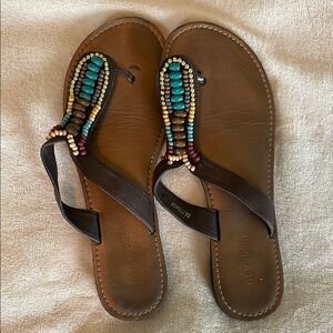Maurice’s Brown Beaded Sandals